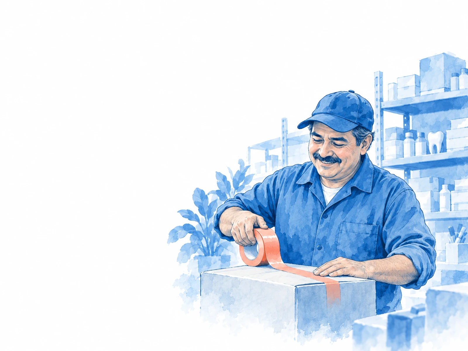 Bodega de un depósito preparando un pedido